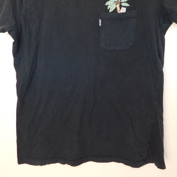 RipNDip Pocket Tee Shirt Women M Cat Graphic Logo Skater Black Short Sleeve - Picture 6 of 8